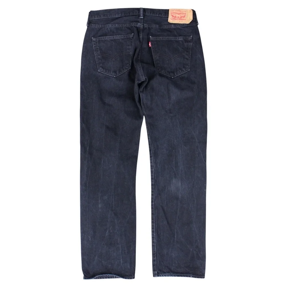Levi's 501 Original Fit Black Jeans Men's 34x32 Button Fly Straight Leg Denim